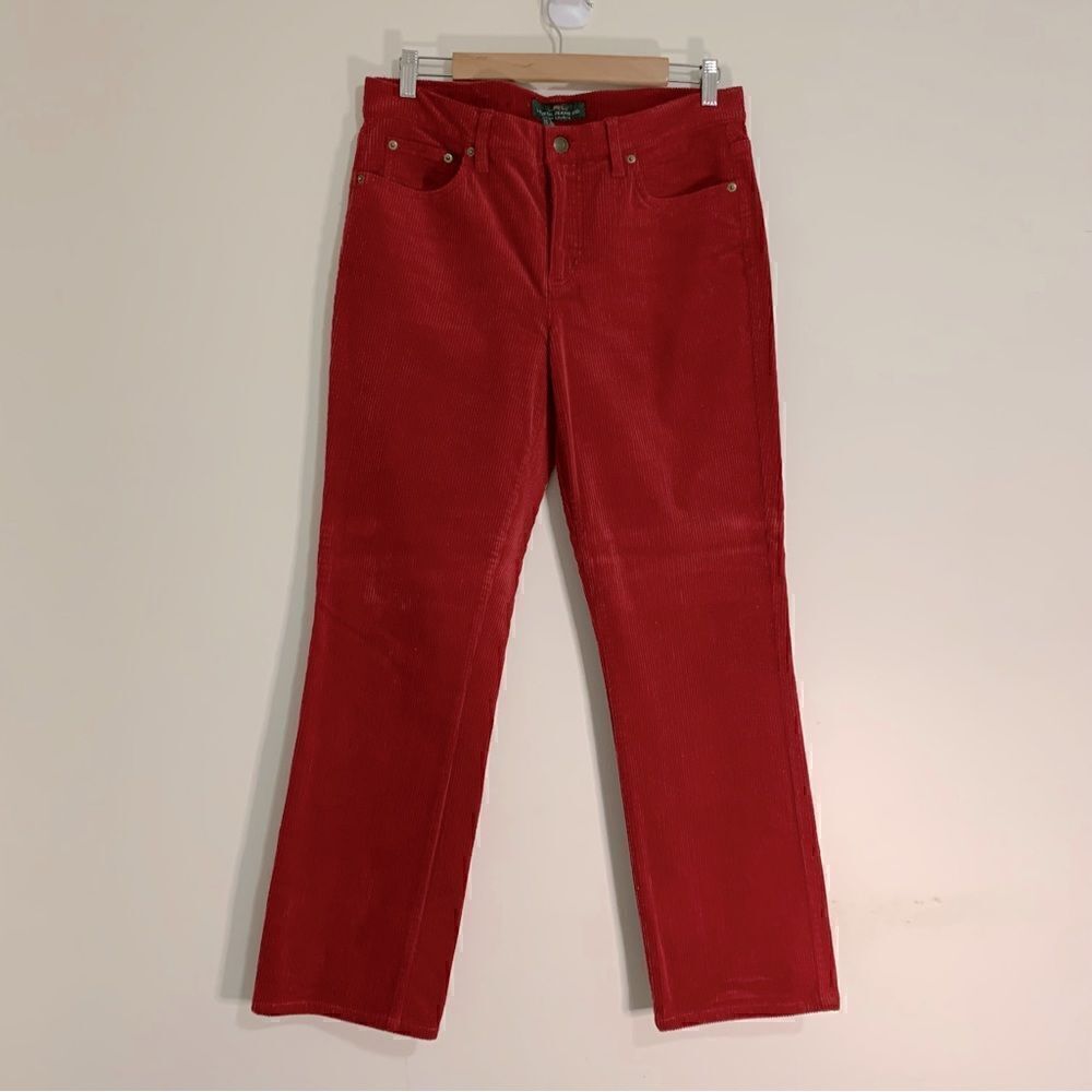 Lauren Jeans Co Ralph Lauren Red Corduroy Pants Womens Size 8 Straight Leg